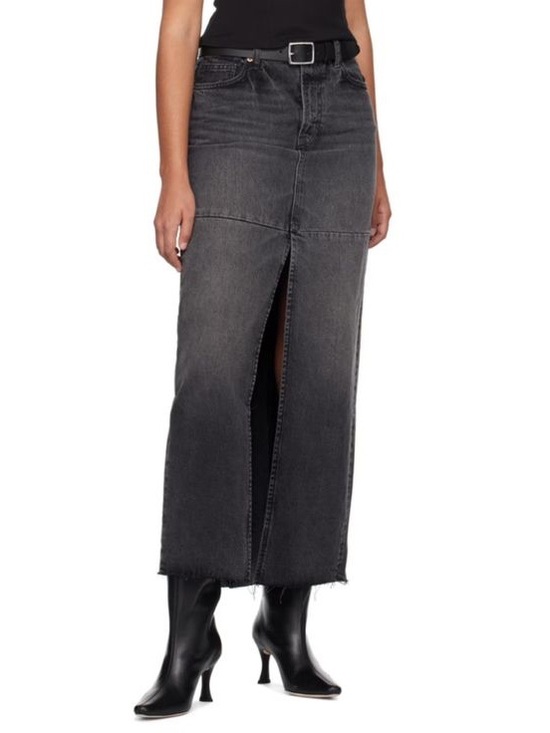 Reformation Dresses & Skirts - Reformation Tazz Maxi Denim Skirt Women’s 30 Raw Hem Black Wash Classic Casual